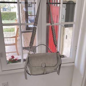 Steve Madden light grey crossbody or laptop bag